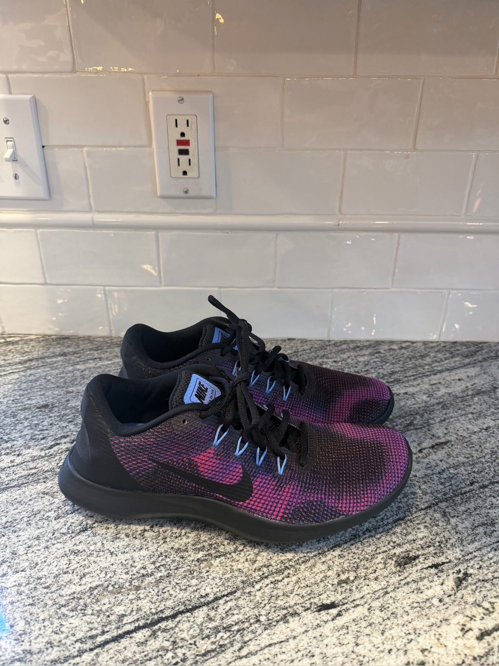 Women’s Nike Flex RN Black Purple 2018 AA7408-003 Size 11/Mens 9.5